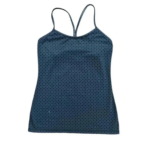 LULULEMON 8 Power Y Tank Luon Tri Geo Printed Inkwell Black Racerback Top - Picture 3 of 9